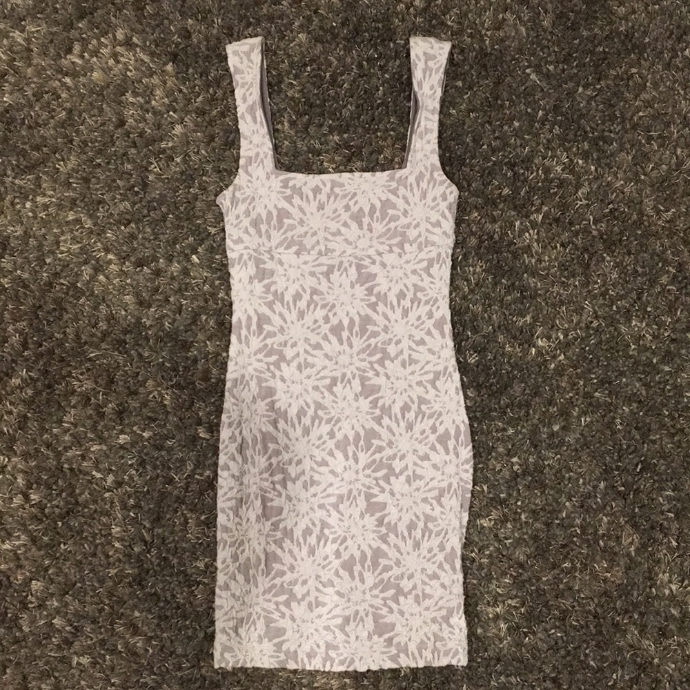 Free People Grey Floral Body Con Dress